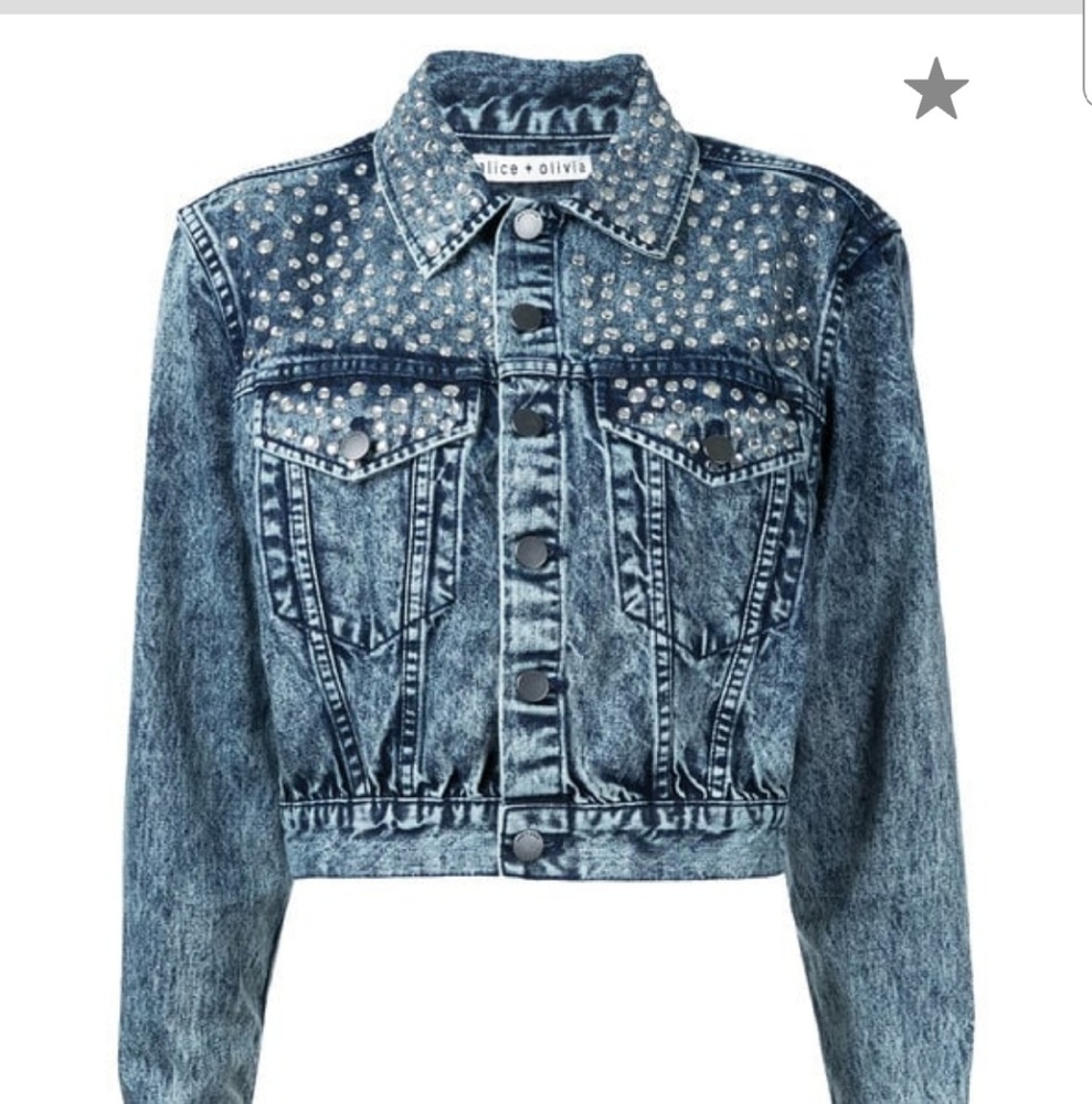BNWT <3 Alice + Olivia denim studded jacket